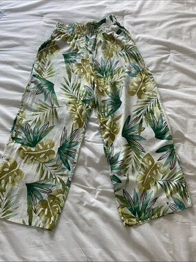 Relaxed Fit Green Leaf Print Men’s Pants